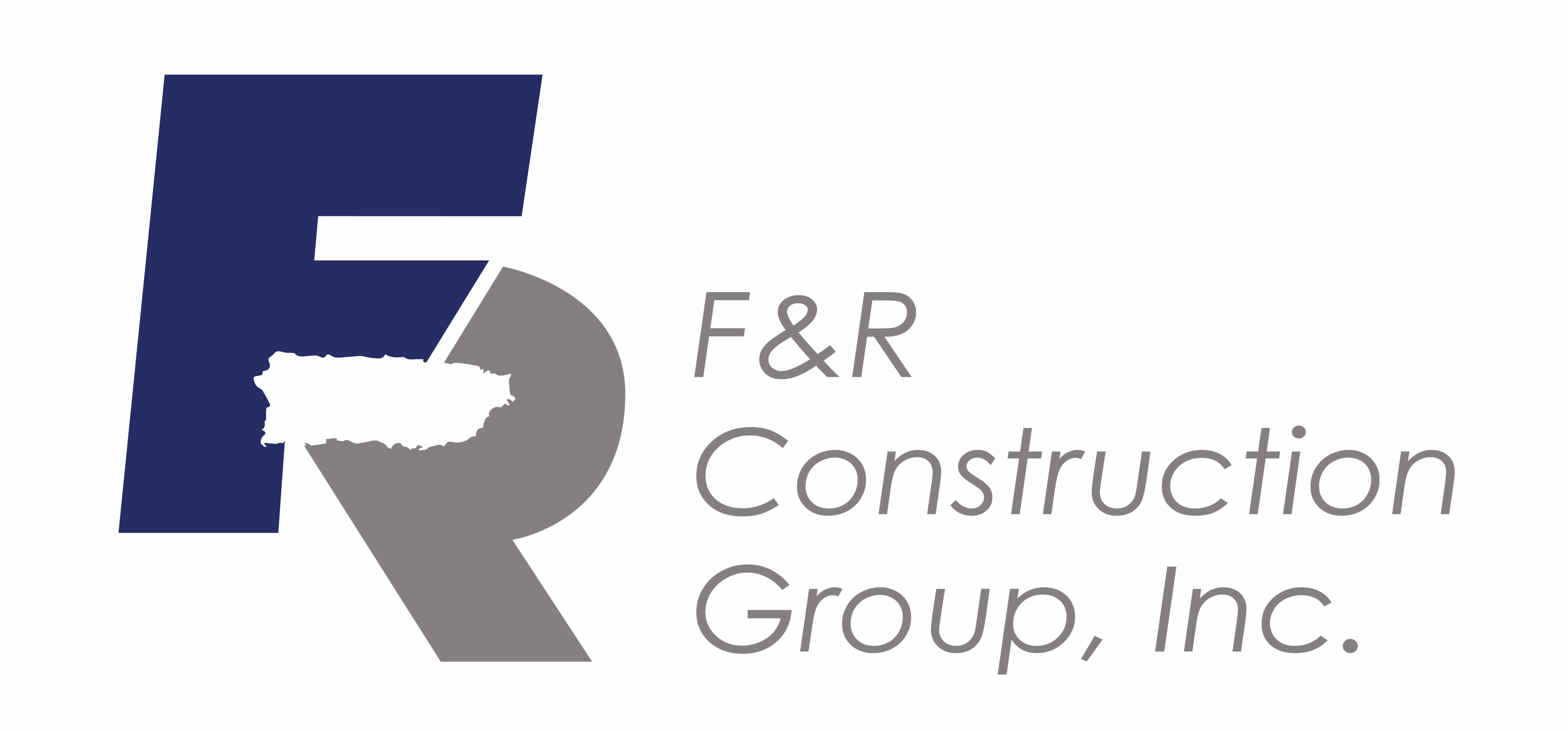 Logo of R&R Concrete Group with stylized letters and text.