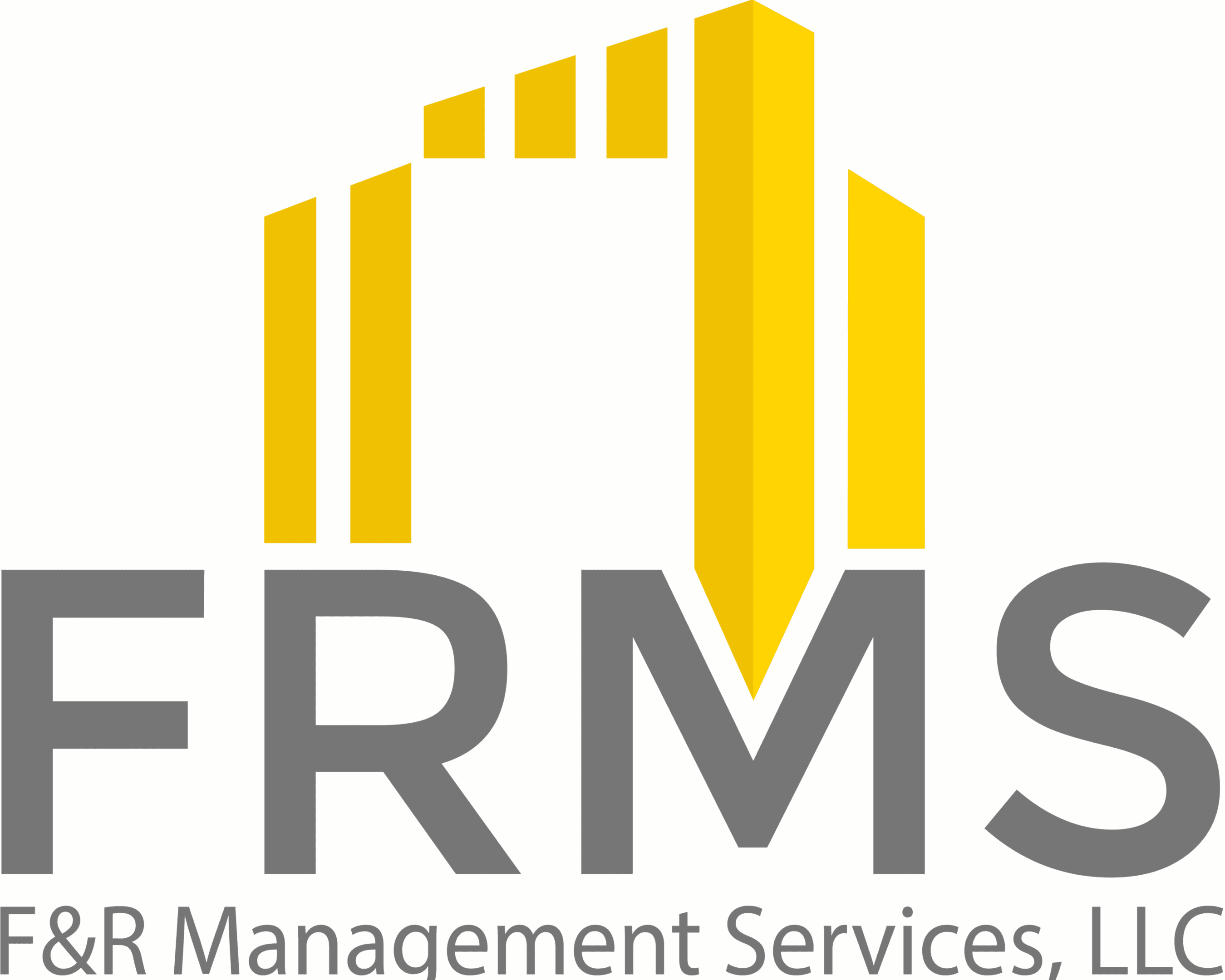 FRMS logo with yellow building design.